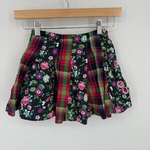Baby Gap Toddler Skirt Sz 5 Y2K Floral Plaid Mixcore Cottagecore Preppy Fall